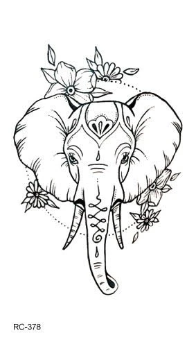 Elephant Tattoo. Decorative Colorful Elephant Front View With Stylized  Sacral Ornament. Symbol Of Meditation, Love, Freedom, Spiritual Search. Boho  Elephant T-shirt Design Royalty Free SVG, Cliparts, Vectors, and Stock  Illustration. Image 80046811.